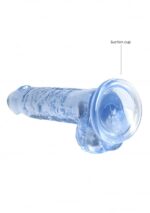 Realrock – Crystal Clear – Realistisk Dildo med Pung – Blå - 17 cm
