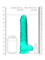Realrock – Crystal Clear – Realistisk Dildo med Pung – Grønn - 22 cm - Bilde 3