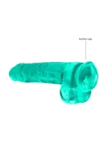 Realrock – Crystal Clear – Realistisk Dildo med Pung – Grønn - 22 cm - Bilde 2