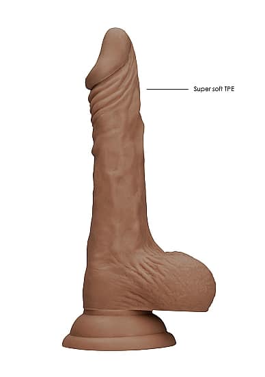 RealRock - Dildo med pung - 7" / 17 cm - Tan