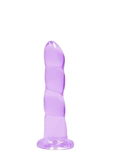 Realrock – Crystal Clear – Enkel dildo med sugekopp – Lilla - 17 cm