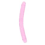 Realrock – Crystal Clear – Realistisk Dobbeldildo – Rosa - 45 cm