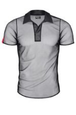 Regnes Fetish Planet - Roberto - Mesh poloskjorte med wetlook detaljer
