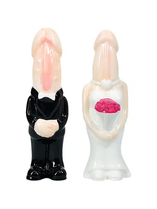 SLI243FLE1-salt-pepper-bosse-gave-brudepar-brud-brudgom-bryllupsgave Dickheads - Salt og pepper bøsser - Bilde 1