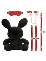 S-line - Bondage Rabbit Bamse - Large - Sort og Rød - Bilde 5