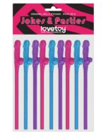 Love Toy - Multicolor Willy Straws - Fargerike Sugerør