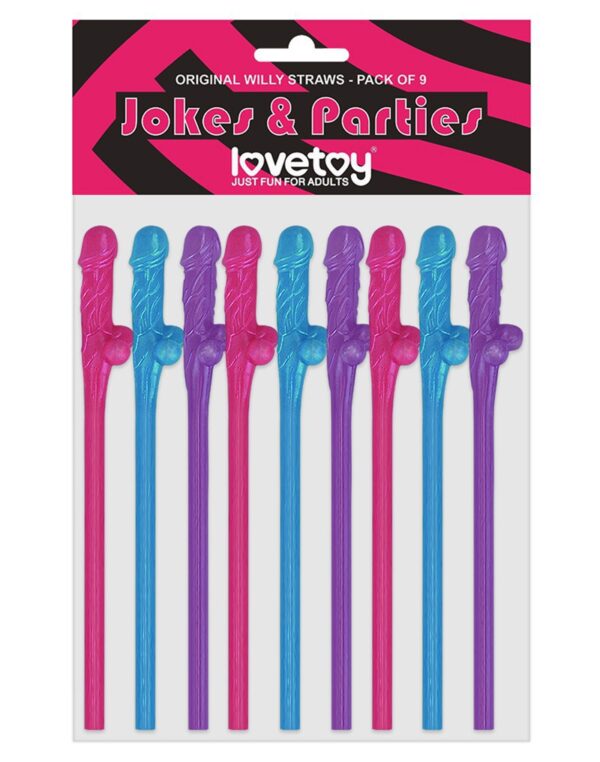 Love Toy - Multicolor Willy Straws - Fargerike Sugerør