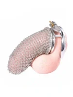 Chainmail Chastity Cage - Kyskhetsbur med ringbrynje design - X-Large - Bilde 6