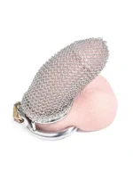Chainmail Chastity Cage - Kyskhetsbur med ringbrynje design - X-Large - Bilde 7