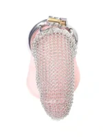 Chainmail Chastity Cage - Kyskhetsbur med ringbrynje design - Large - Bilde 8