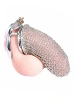 Chainmail Chastity Cage - Kyskhetsbur med ringbrynje design - Large - Bilde 6
