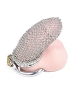 Chainmail Chastity Cage - Kyskhetsbur med ringbrynje design - Large - Bilde 5
