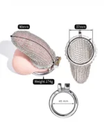 Chainmail Chastity Cage - Kyskhetsbur med ringbrynje design - Large - Bilde 3