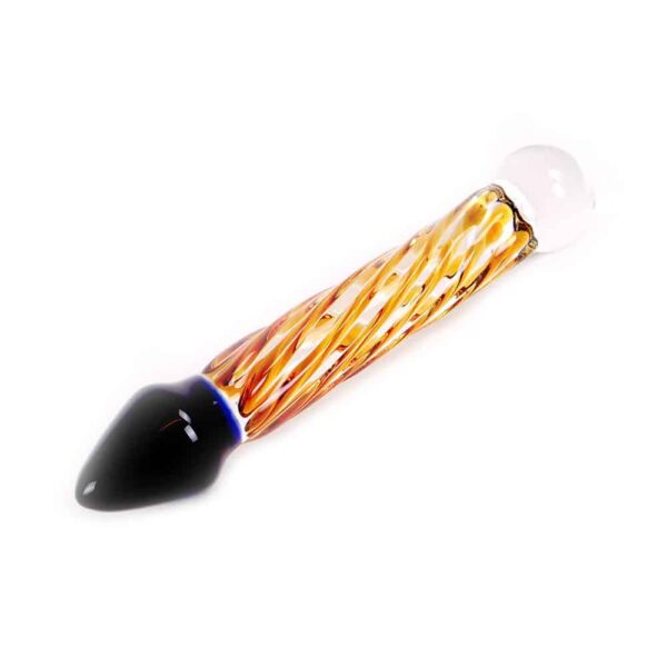 Kiotos Glass - Blå/Oransj Glassdildo