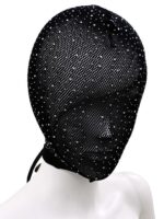 Lace Hood Shiny Diamonds - Maske med Stener - Sort - Bilde 2