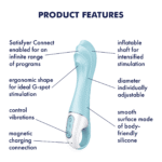 Satisfyer - Pump vibrator 5+ Connect App - Oppblåsbar G-punkts vibrator Blå