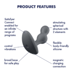 Satisfyer - Deep Diver - Vibrerende Buttplug med APP - Sort
