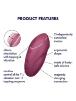 Satisfyer - Tap & Climax - Tappende Klitorisvibrator - Rød - Bilde 2