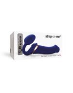 Strap-on-Me - Stroppeløs Strap On med Vibrasjoner og Slikkefunksjon - Large - Blå