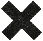 Titty Sticker - Sort Kryss med Glitter