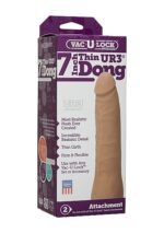 Doc Johnson - Vac-U-Lock - UR3 Ultraskyn - Tynn Dildo, 7" - Mørk Hudfarge
