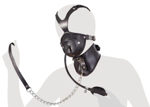ZADO - Lærmaske med Oppblåsbar Penisgag