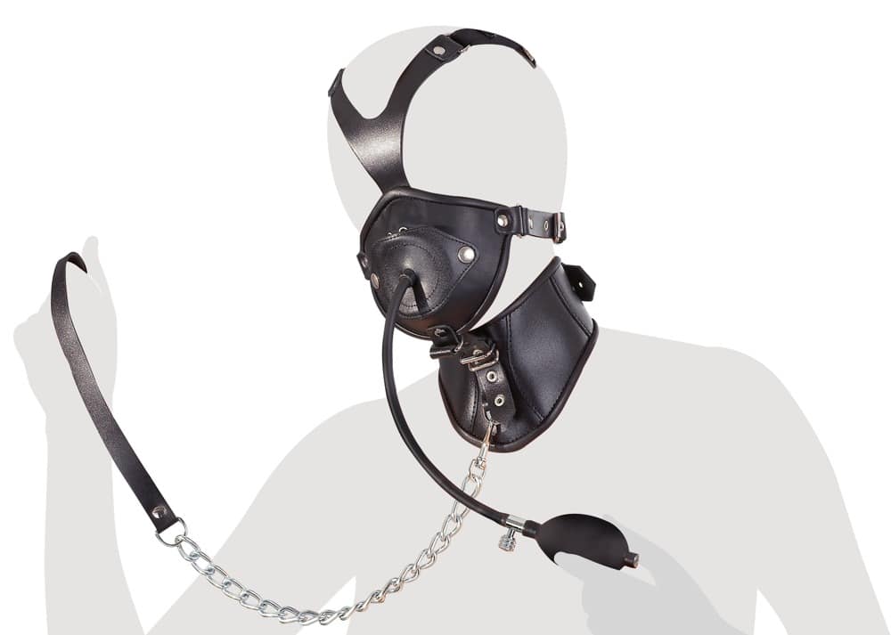 ZADO - Lærmaske med Oppblåsbar Penisgag ZADO - Lærmaske med Oppblåsbar Penisgag