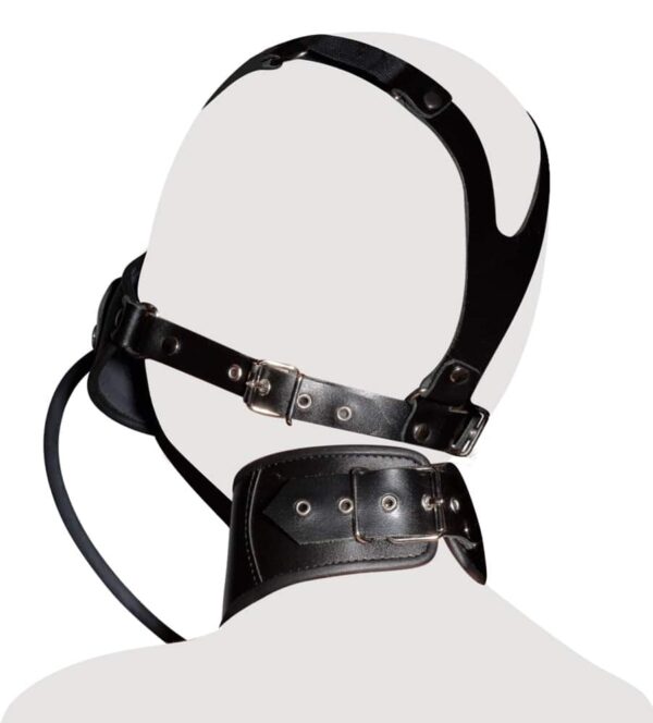 ZADO - Lærmaske med Oppblåsbar Penisgag