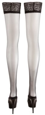 Cottelli Collection - Stay-ups med blondekant - Sort