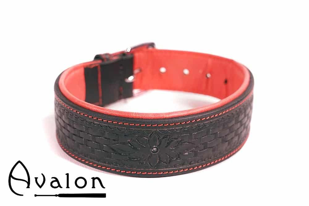 Avalon - JOURNEY - Collar med nydelig mønster - Sort og Rødt Avalon - JOURNEY - Collar med nydelig mønster - Sort og Rødt