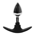 BQS - Metall Buttplug med Avlang Silikonstopper - Small
