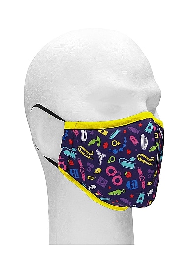 Sexy Masks - 3 lags Tøymunnbind med Kinky Leketøy - 1stk
