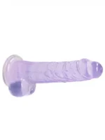 Realrock – Crystal Clear – Realistisk Dildo med Pung - Lilla - 17 cm - Bilde 3