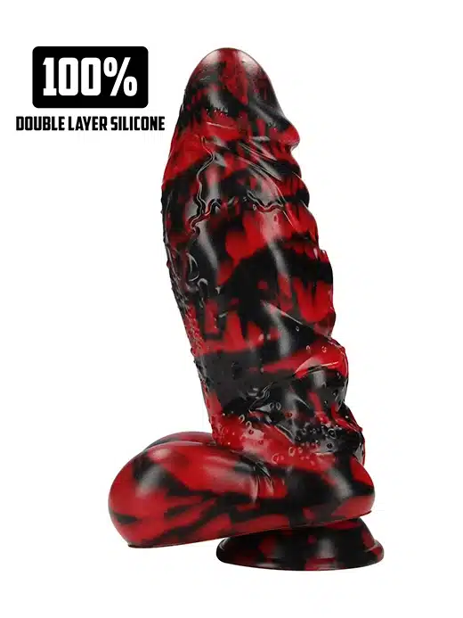 FIC016-demon-master-dildo-fantasi-08 Fiction Cocks - Demon Master - Fantasi Dildo - Rød/Sort - Bilde 1