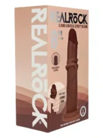 Realrock - Dual density sliding skin - Dildo i silikon - 8"/21cm - Brun - Bilde 9