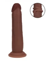 Realrock - Dual density sliding skin - Dildo i silikon - 8"/21cm - Brun
