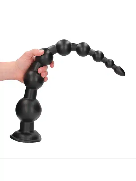 OU1076BLK-dominant-drill-anal-plug-kule-sugekopp-dildo_3 Ouch! Xtreme - Dominant drill - graderte analkuler med sugekopp - Bilde 1